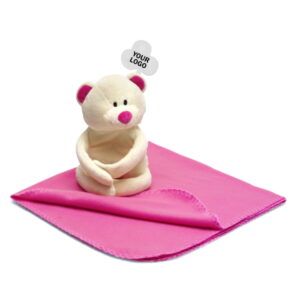 Soft Bear And Fleece Blanket - Pink