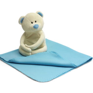 Soft Bear And Fleece Blanket - Pale Blue
