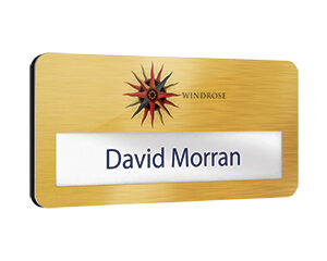 Metal Faced Reusable Name Window Badge