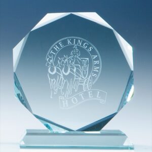 Jade Glass Facetted Octagon Award