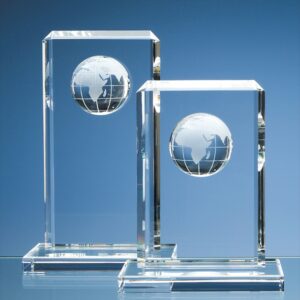 Optical Crystal Globe Rectangle Award